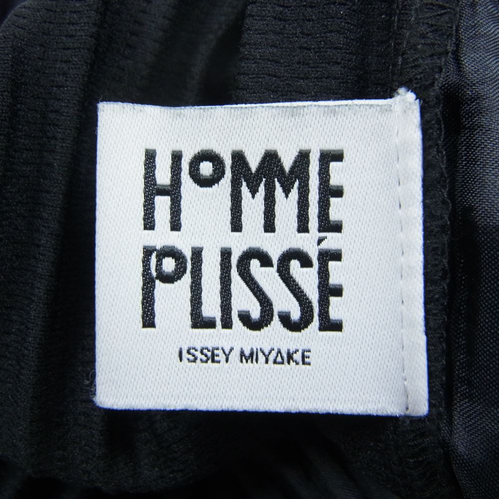 HOMME PLISSE ISSEY MIYAKE オム プリッセ イッセイミヤケ 20SS HP01JF122 プリーツ 加工 ワイド テーパード クロップド イージー パンツ ブラック系 3【中古】