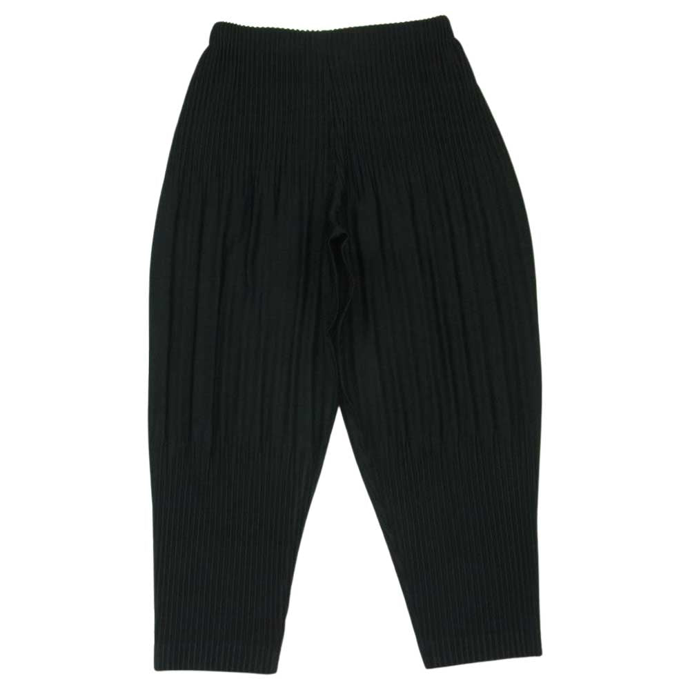 HOMME PLISSE ISSEY MIYAKE オム プリッセ イッセイミヤケ HP55JF151 プリーツ 加工 ワイド テーパード イージー パンツ フィリピン製 ブラック系 2【中古】