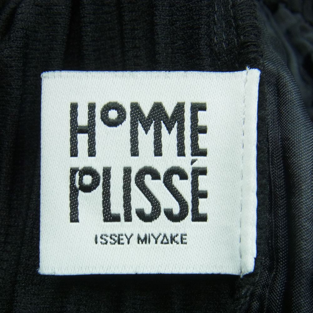 HOMME PLISSE ISSEY MIYAKE オム プリッセ イッセイミヤケ HP55JF151 プリーツ 加工 ワイド テーパード イージー パンツ フィリピン製 ブラック系 2【中古】