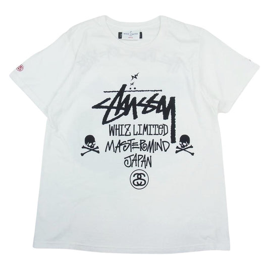 STUSSY ステューシー × WHIZ LIMITED ウィズリミテッド × mastermind  マスターマインド 76 LOGO SKULL TEE　ロゴ スカル 半袖 Tシャツ ホワイト系 M【中古】