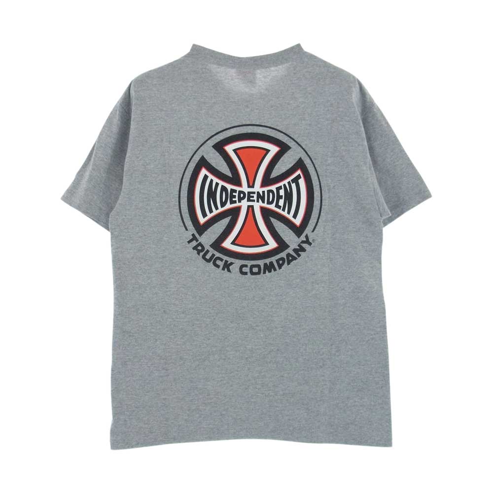 Supreme シュプリーム 12SS × independent インディペンデント pocket Tee ポケット ロゴ 半袖 Tシャツ グレー系 S【中古】