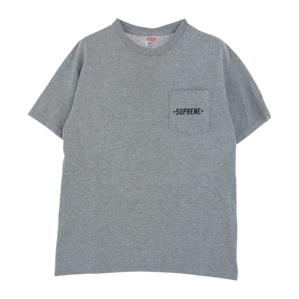 Supreme シュプリーム 12SS × independent インディペンデント pocket Tee ポケット ロゴ 半袖 Tシャツ グレー系 S【中古】