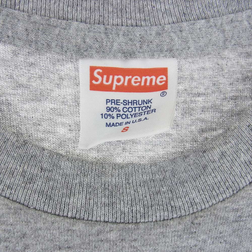 Supreme シュプリーム 12SS × independent インディペンデント pocket Tee ポケット ロゴ 半袖 Tシャツ グレー系 S【中古】