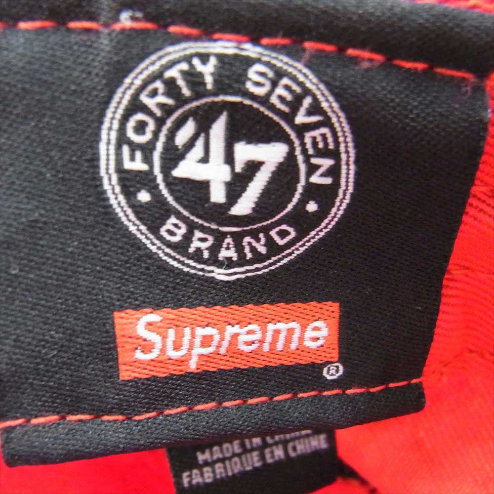 Supreme シュプリーム 15SS × NEW YORK YANKEES ニューヨークヤンキース 47 Crusher Hat ロゴ 総柄 クラッシャー バケット ハット レッド系 S-M【美品】【中古】