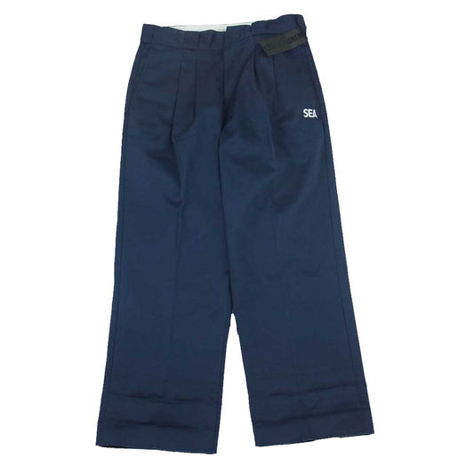 WIND AND SEA ウィンダンシー 20SS WDS-20S2-PT-03 DICKIES ディッキーズ 2TUCK TROUSERS ツータック トラウザーズ パンツ ネイビー系 S【美品】【中古】