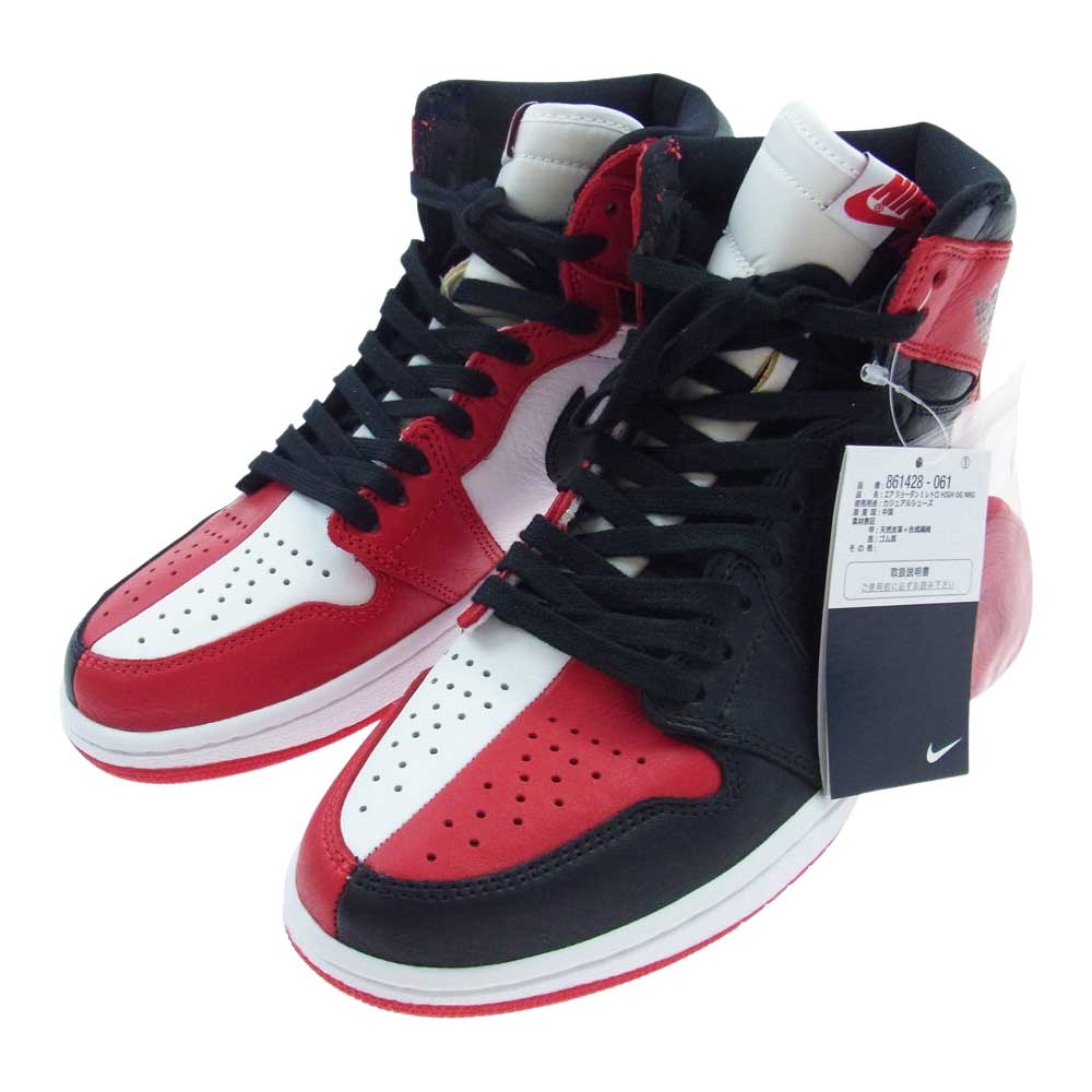 NIKE ナイキ 861428-061 Air Jordan 1 RETRO High OG NRG Homage To Home エアジョーダン1 レトロ ハイ オマージュ・トゥ・ホーム ブラック系 レッド系 ホワイト系 26.5cm【新古品】【未使用】【中古】