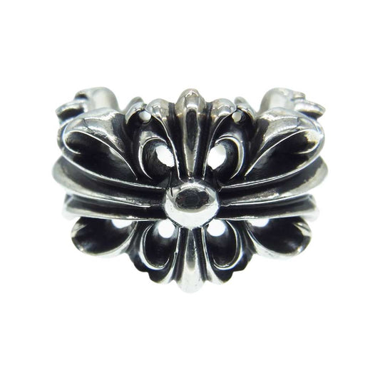 CHROME HEARTS クロムハーツ（原本無） DBL FLORAL CROSS RING ダブル フローラル クロス リング シルバー系 16号【中古】