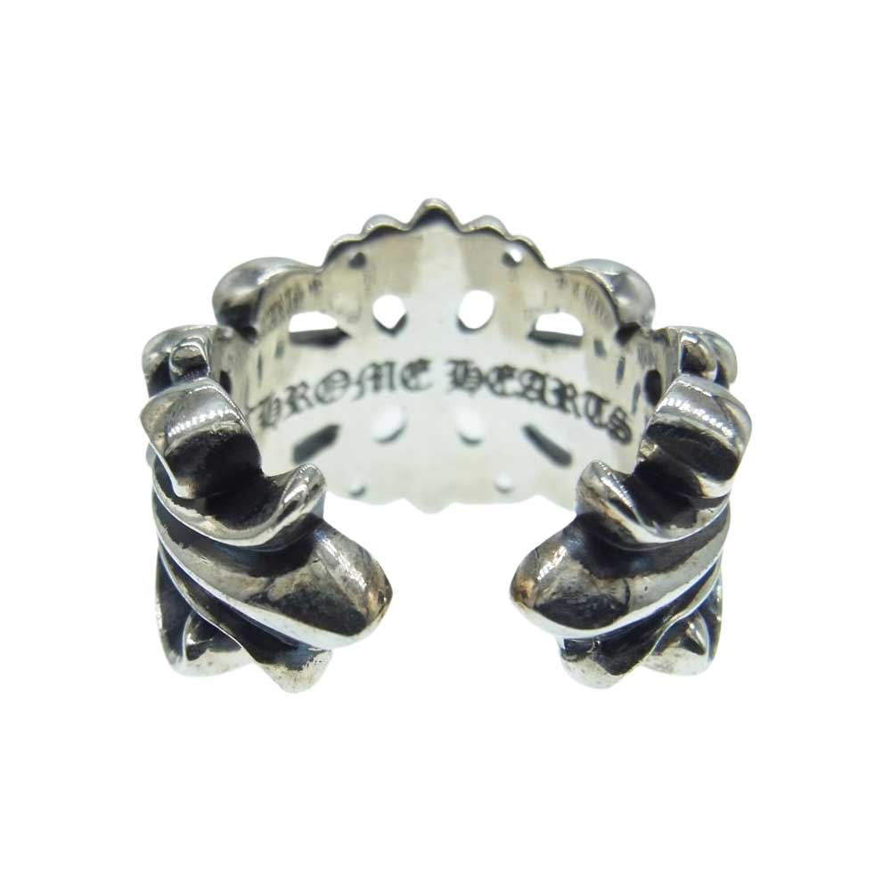 CHROME HEARTS クロムハーツ（原本無） DBL FLORAL CROSS RING ダブル フローラル クロス リング シルバー系 16号【中古】