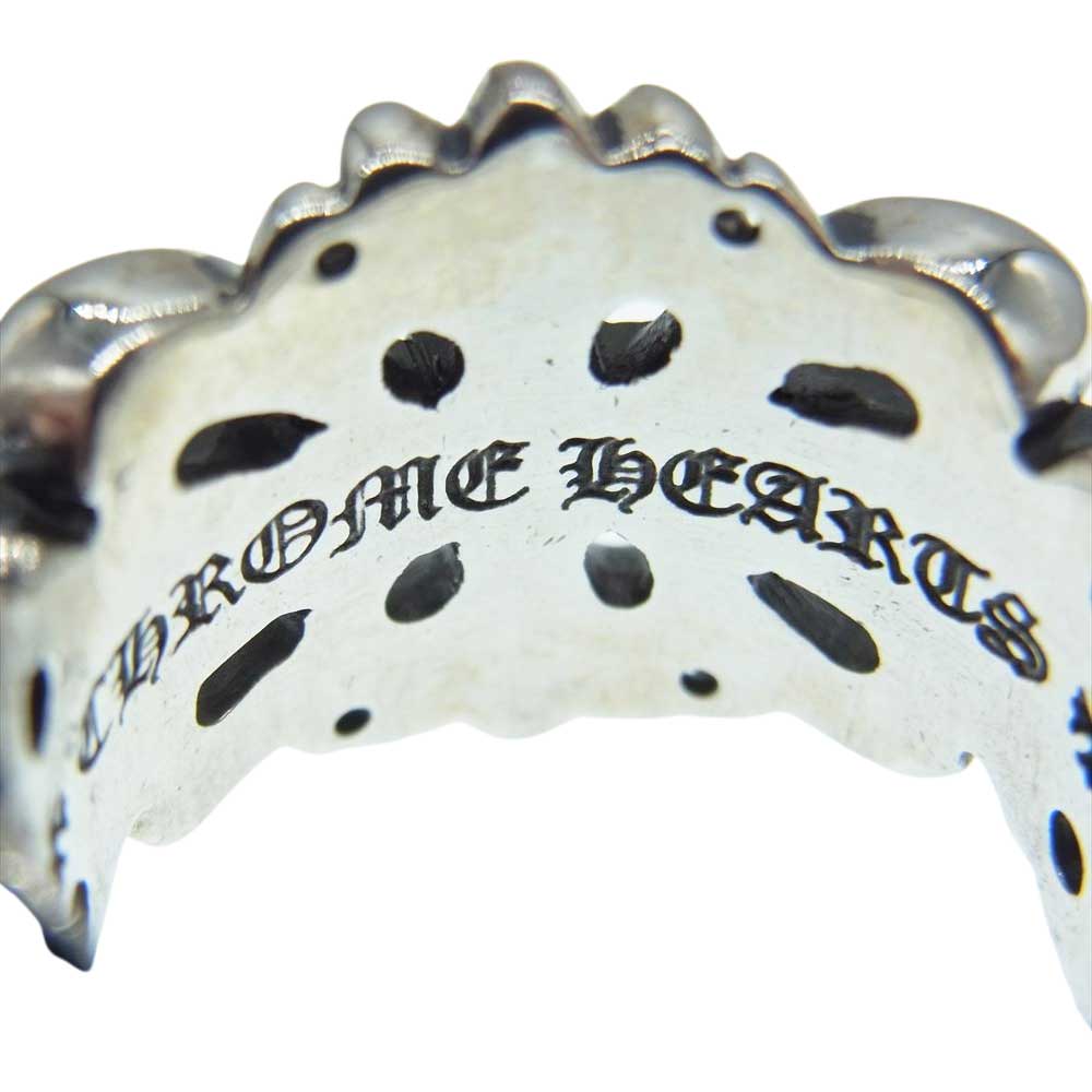 CHROME HEARTS クロムハーツ（原本無） DBL FLORAL CROSS RING ダブル フローラル クロス リング シルバー系 16号【中古】