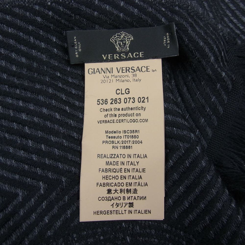 Gianni Versace ジャンニ・ヴェルサーチ ISC35R1 メデューサ ブランドロゴ マフラー ブラック系【中古】