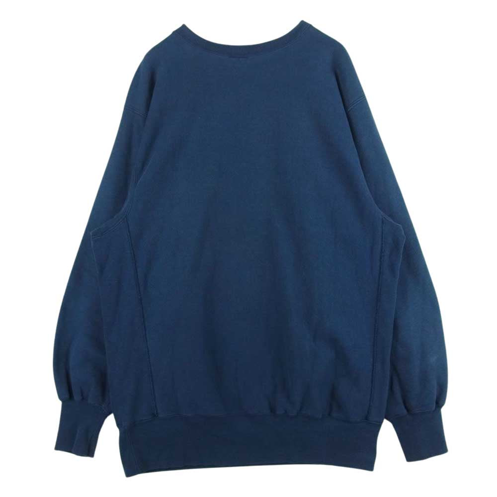 Champion チャンピオン 90s 刺繍タグ UC DAVIS カリフォルニア大学 デービス校 カレッジ プリント リバースウィーブ スウェット トレーナー ダークネイビー系 XXL【中古】
