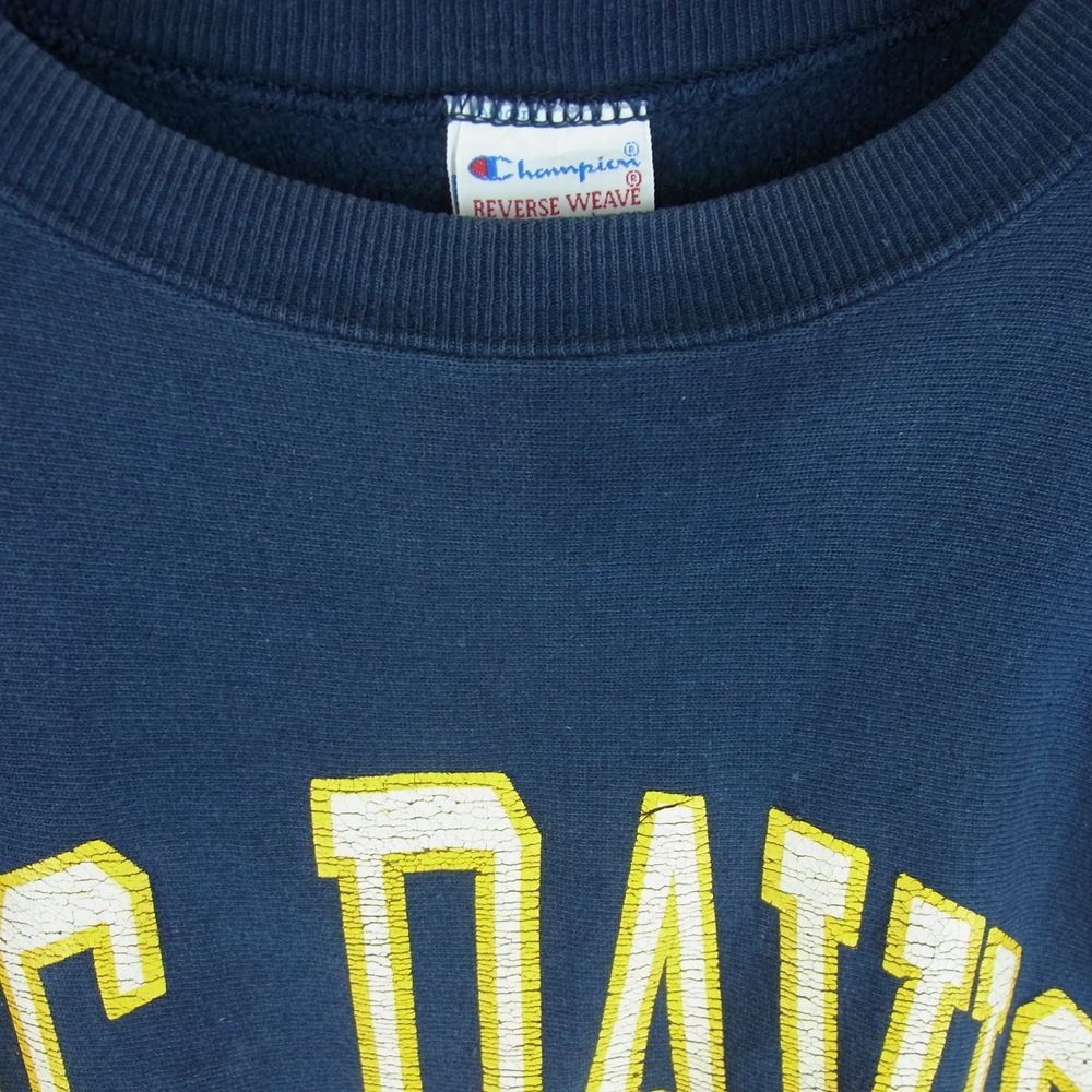 Champion チャンピオン 90s 刺繍タグ UC DAVIS カリフォルニア大学 デービス校 カレッジ プリント リバースウィーブ スウェット トレーナー ダークネイビー系 XXL【中古】