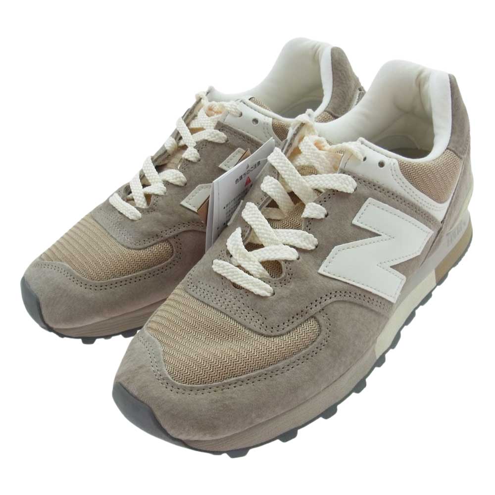 NEW BALANCE ニューバランス OU576BEI Made in UK製 35周年記念 ピッグスキンレザー ローカット スニーカー ベージュ系  25.5cm【新古品】【未使用】【中古】