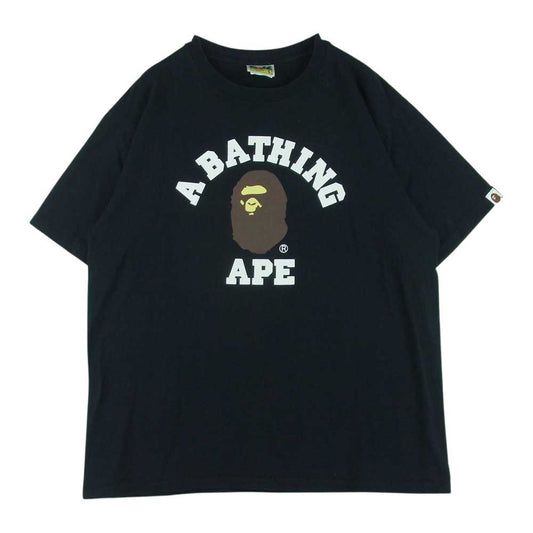 A BATHING APE アベイシングエイプ 001TE301001M BAPE ベイプ カレッジ ロゴ 半袖 Tシャツ ブラック系 L【中古】