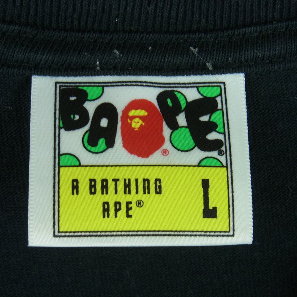 A BATHING APE アベイシングエイプ 001TE301001M BAPE ベイプ カレッジ ロゴ 半袖 Tシャツ ブラック系 L【中古】