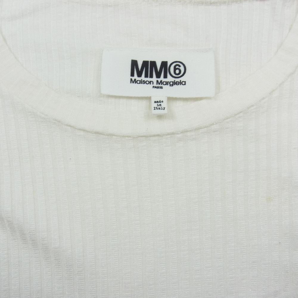 MAISON MARGIELA メゾンマルジェラ 17AW S52GC0062 S23074 MM6 エムエムシックス ニット インナー 長袖 カットソー ホワイト系 S【中古】