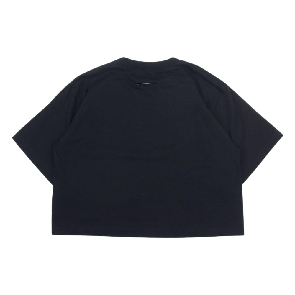 MAISON MARGIELA メゾンマルジェラ 18SS S52GC0074 S23082 MM6 エムエムシックス ショート丈 ハンドサイン プリント クロップド Tシャツ カットソー  ブラック系 XS【美品】【中古】