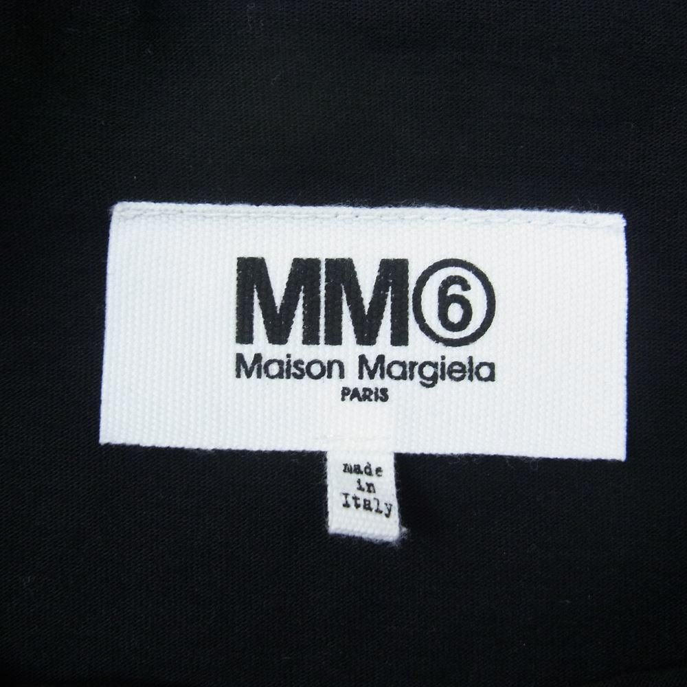 MAISON MARGIELA メゾンマルジェラ 18SS S52GC0074 S23082 MM6 エムエムシックス ショート丈 ハンドサイン プリント クロップド Tシャツ カットソー  ブラック系 XS【美品】【中古】