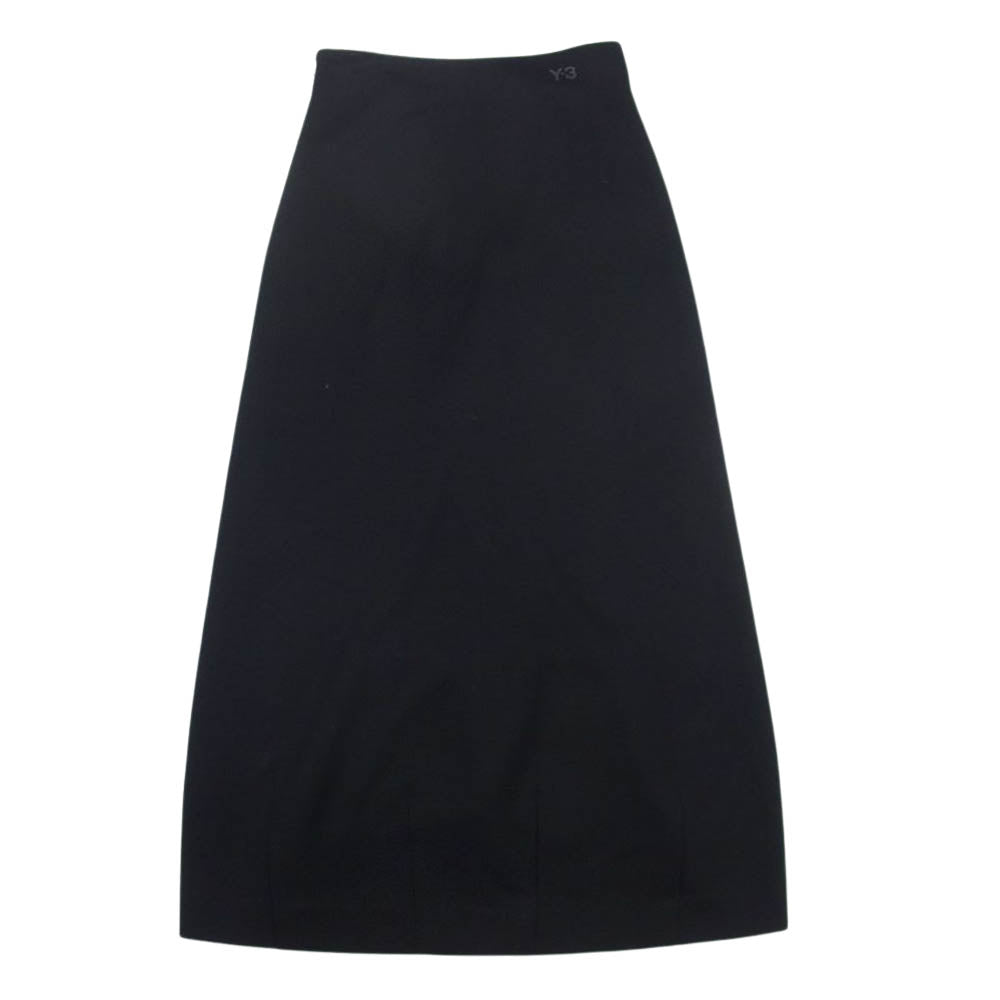 Yohji Yamamoto ヨウジヤマモト CD3592 Y-3 ワイスリー W TENC L SKIRT サイドジップ タック ロング スカート ブラック系【中古】