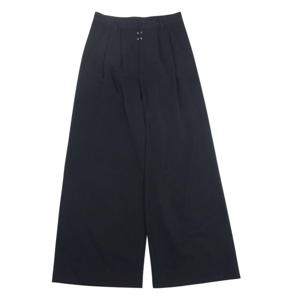 MAISON MARGIELA メゾンマルジェラ 20SS S52KA0248 S52531 MM6 エムエムシックス フロントフック タック ワイド スラックス パンツ ブラック系 36【美品】【中古】