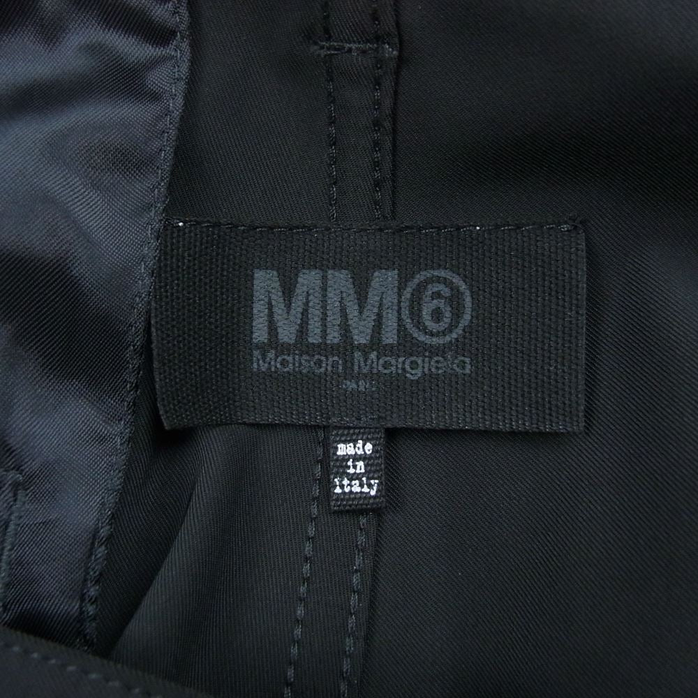 MAISON MARGIELA メゾンマルジェラ 20SS S52KA0248 S52531 MM6 エムエムシックス フロントフック タック ワイド スラックス パンツ ブラック系 36【美品】【中古】