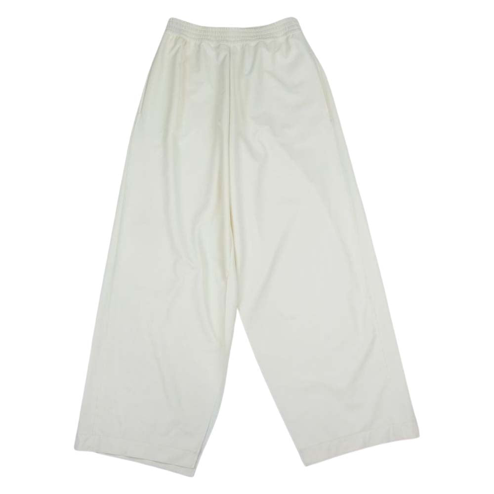 MAISON MARGIELA メゾンマルジェラ 21AW S62KB0092 S54211 MM6 エムエムシックス スリット フェイクレザー クロップド ワイド パンツ ホワイト系 38【中古】