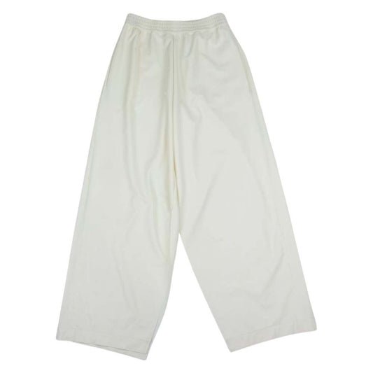 MAISON MARGIELA メゾンマルジェラ 21AW S62KB0092 S54211 MM6 エムエムシックス スリット フェイクレザー クロップド ワイド パンツ ホワイト系 38【中古】