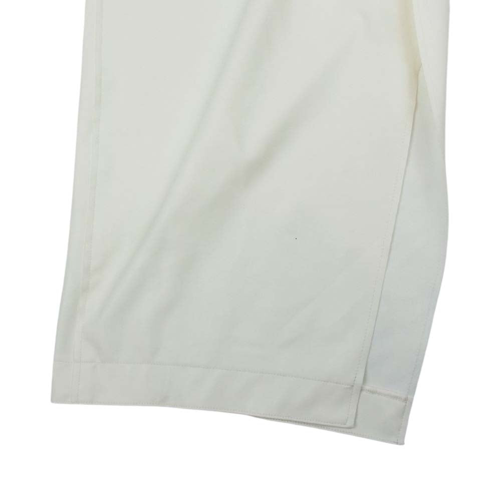 MAISON MARGIELA メゾンマルジェラ 21AW S62KB0092 S54211 MM6 エムエムシックス スリット フェイクレザー クロップド ワイド パンツ ホワイト系 38【中古】