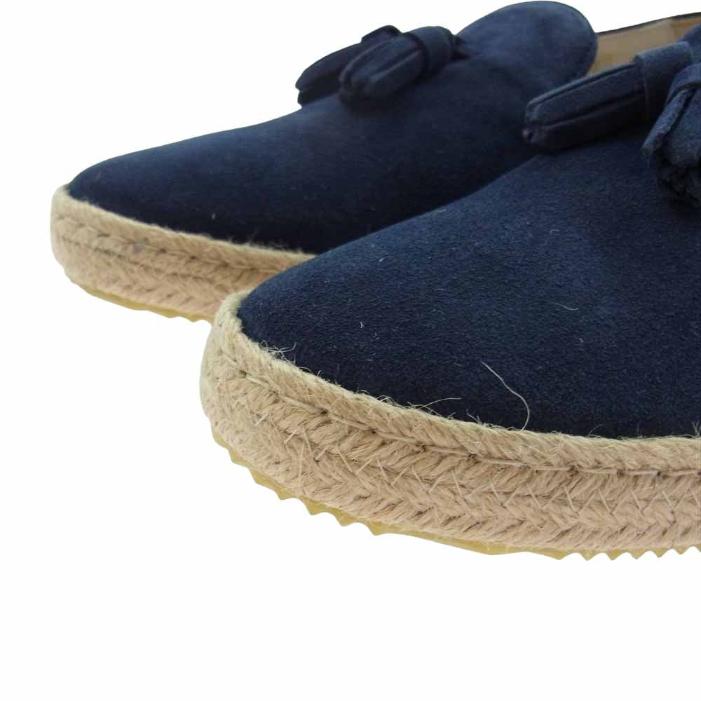 ランバン コレクション スエード タッセル ローファー シューズ ネイビー系 M【極上美品】【中古】