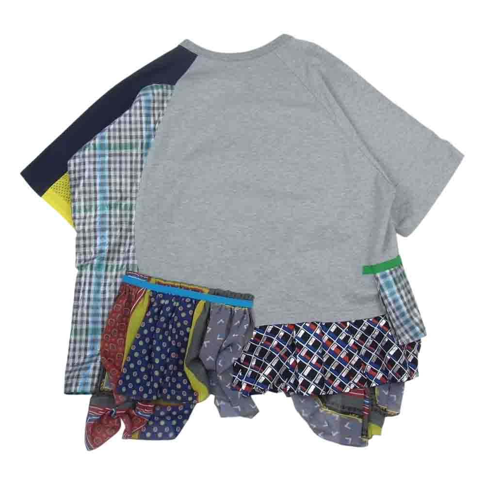 kolor カラー 20SS 20SCL-T07206 異素材 ミックス フリル パッチワーク 半袖 Tシャツ グレー系 2【美品】【中古】