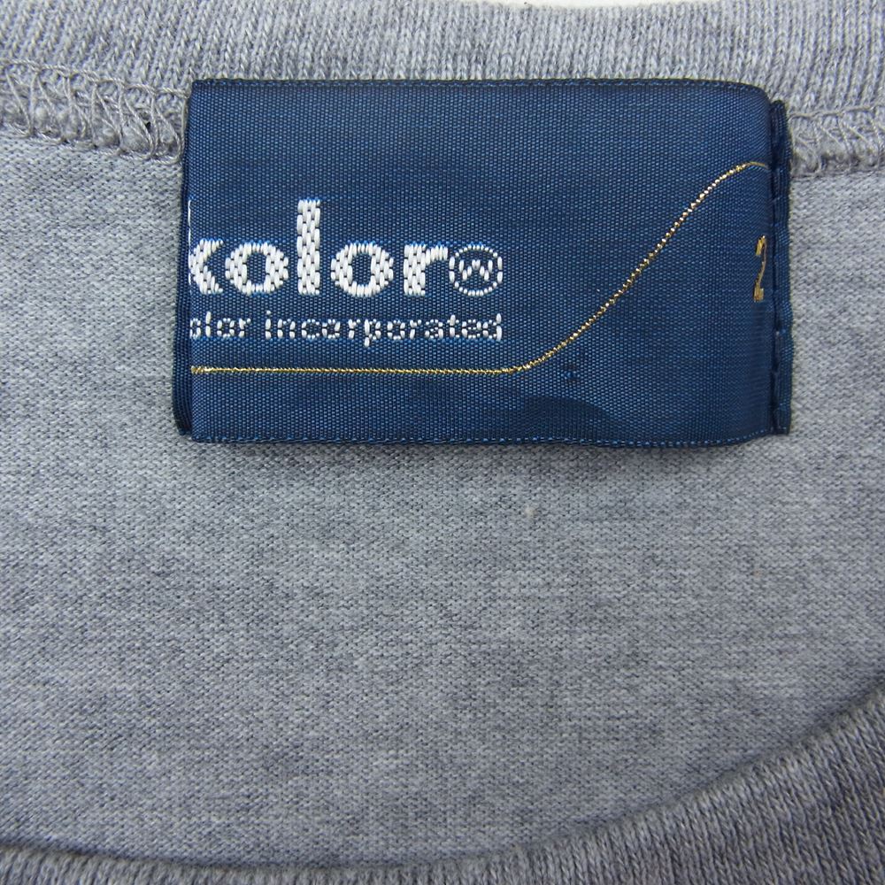 kolor カラー 20SS 20SCL-T07206 異素材 ミックス フリル パッチワーク 半袖 Tシャツ グレー系 2【美品】【中古】