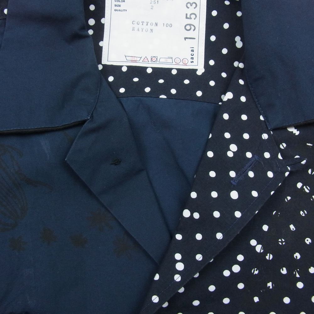 Sacai サカイ 19SS 19-01953M Dr Woo ドクターウー ドット柄 切替 半袖