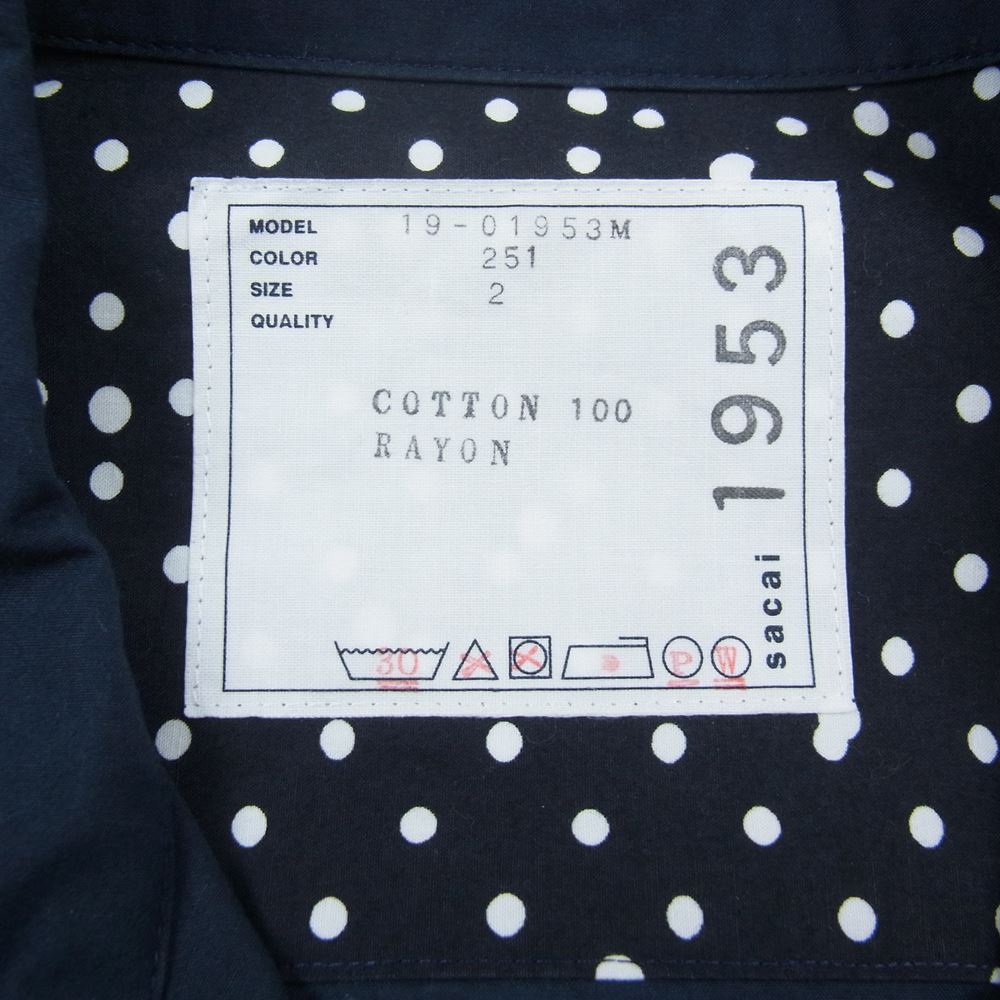 Sacai サカイ 19SS 19-01953M Dr Woo ドクターウー ドット柄 切替 半袖
