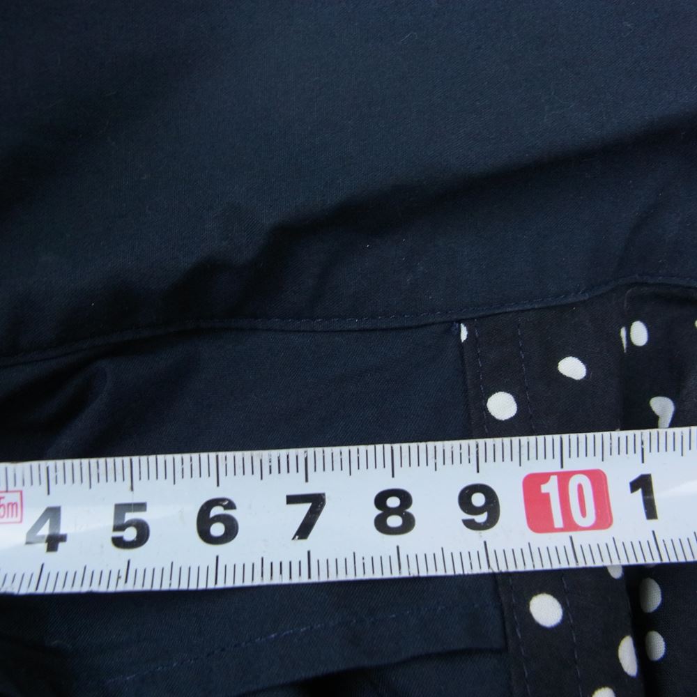 Sacai サカイ 19SS 19-01953M Dr Woo ドクターウー ドット柄 切替 半袖 シャツ ネイビー系 2【中古】 Sacai サカイ 19SS 19-01953M Dr Woo ドクターウー ドット柄 切替 半袖