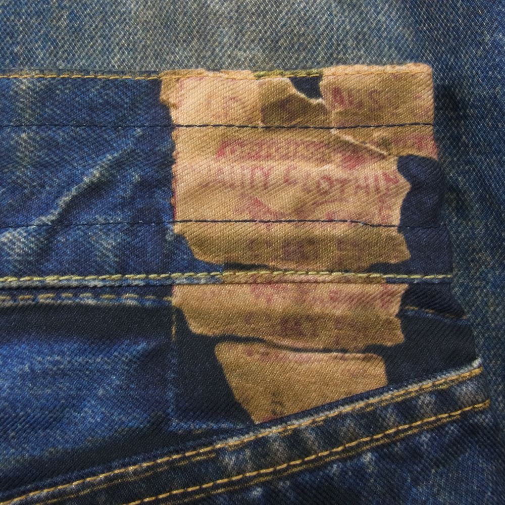 JUNYA WATANABE COMME des GARCONS MAN ジュンヤワタナベコムデギャルソンマン 23SS WK-P902 × Levi's リーバイス BerBerJin ベルベルジン トリプルネーム 転写 デニム パンツ インディゴブルー系 M【美品】【中古】