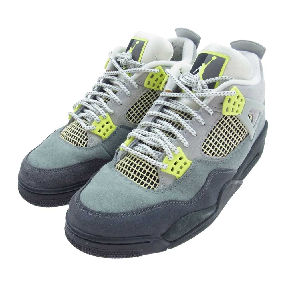 NIKE AIR JORDAN ナイキ ジョーダン CT5342-007  4 RETRO レトロ SE Neon ネオン スニーカー グレー系 28.5cm【中古】