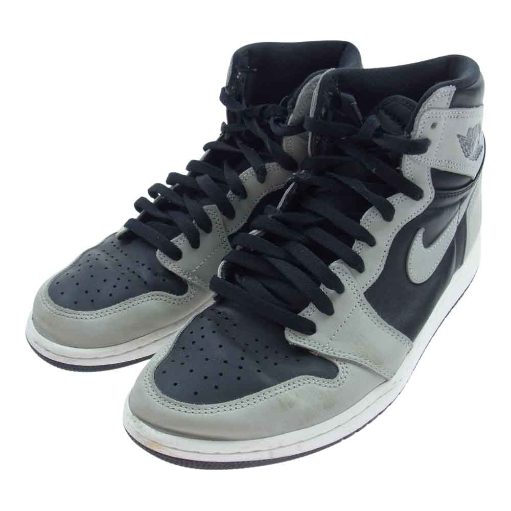 NIKE AIR JORDAN ナイキ ジョーダン 21SS 555088-035 1 HIGH  ハイ  OG SHADOW シャドウ 2.0 スニーカー ブラック系 グレー系 28.5cm【中古】