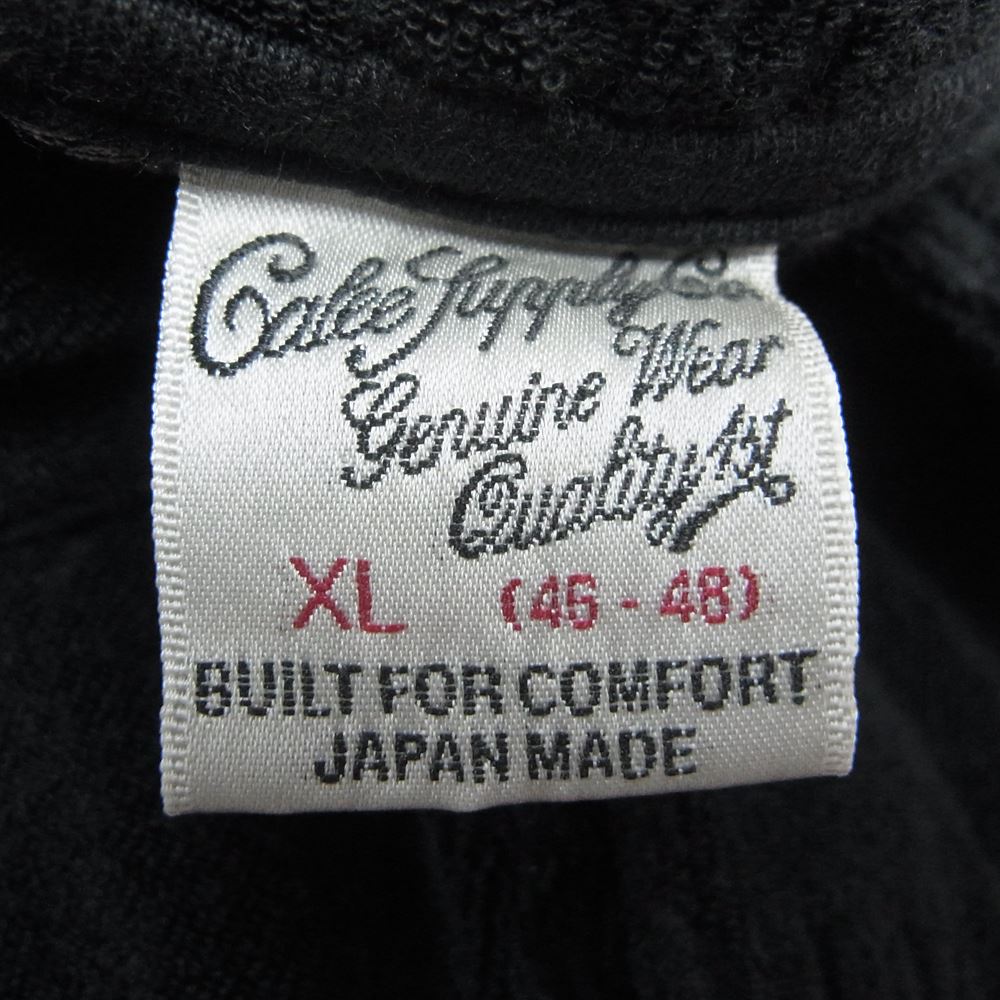 CALEE キャリー Checker チェッカー pile パイル jacquard ジャガード polo ポロ ブラック系 XL【中古】