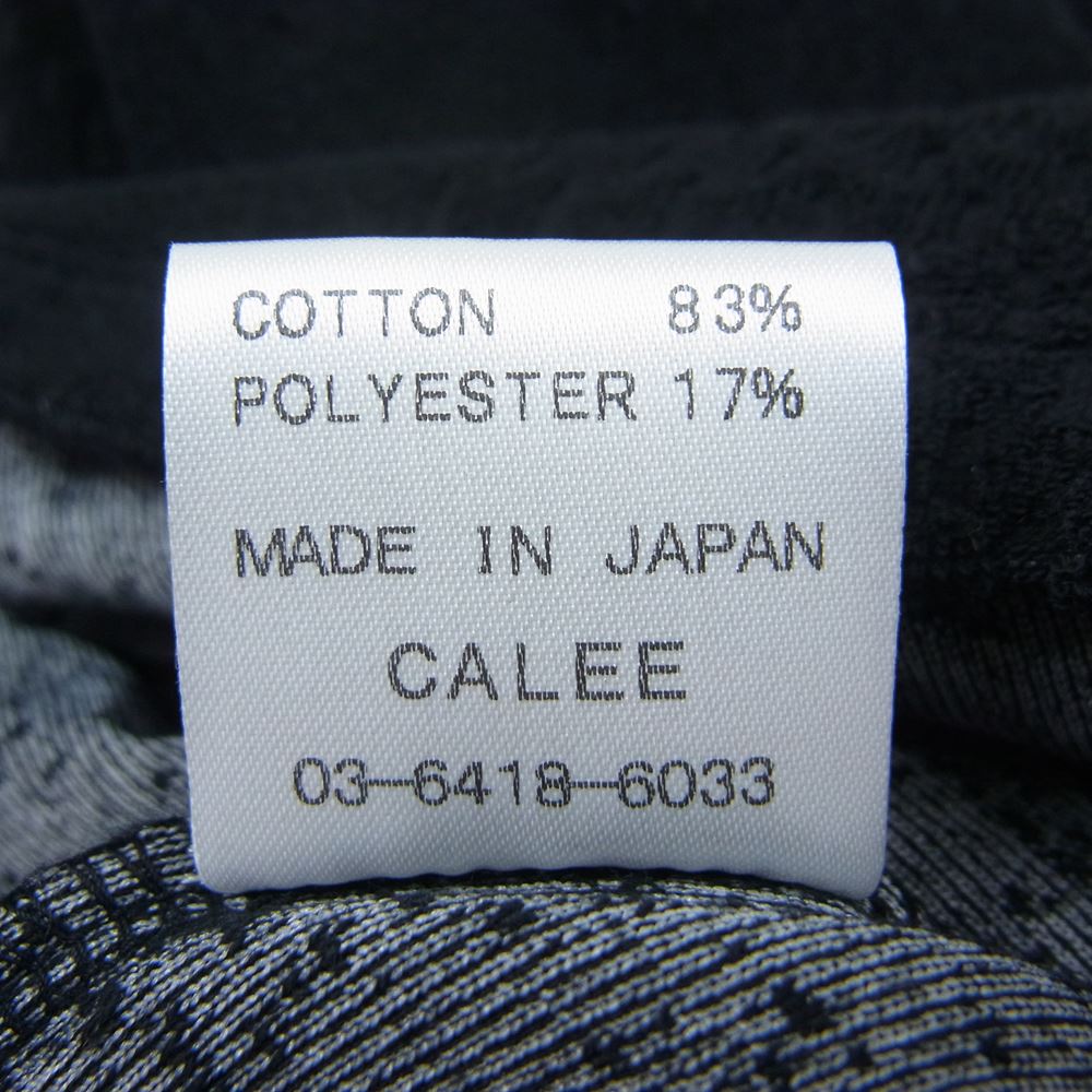 CALEE キャリー Checker チェッカー pile パイル jacquard ジャガード polo ポロ ブラック系 XL【中古】