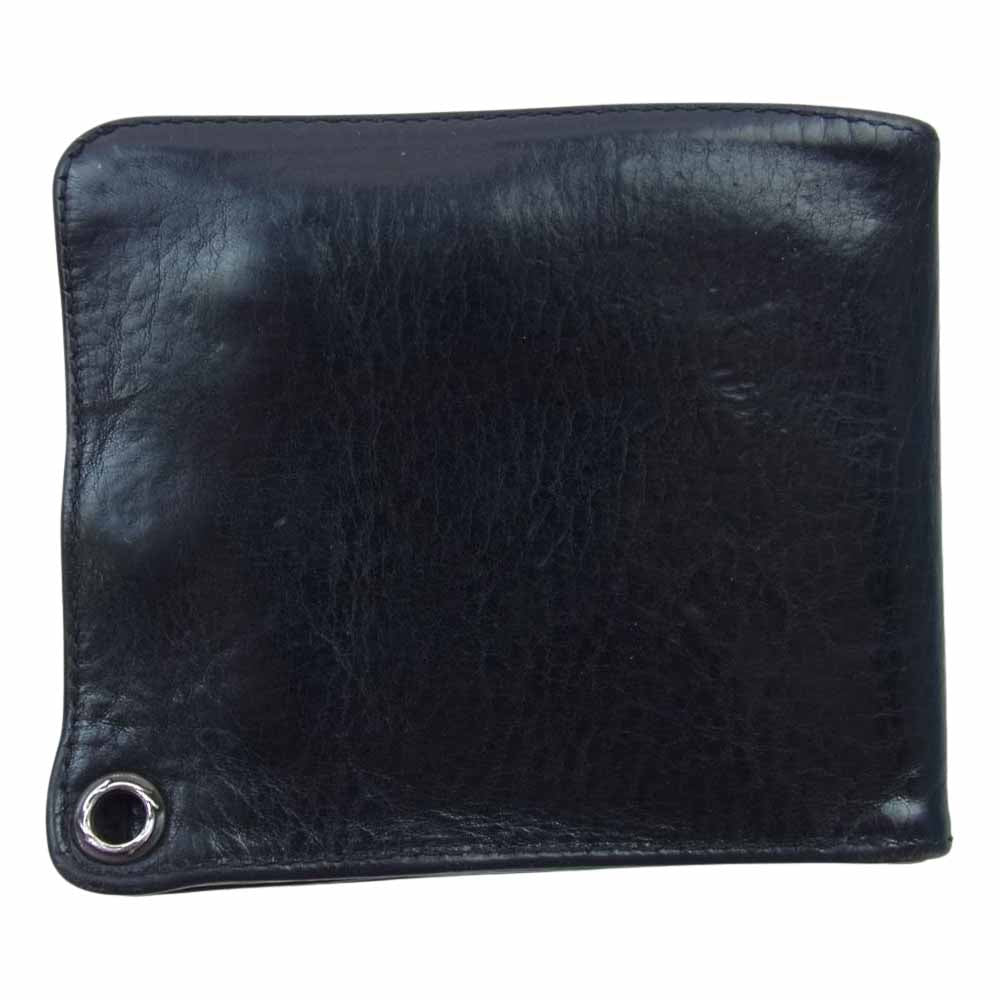 CHROME HEARTS クロムハーツ（原本無） 1SNP CROSS BALL WALLET 1スナップ クロスボール レザー ウォレット ブラック系【中古】