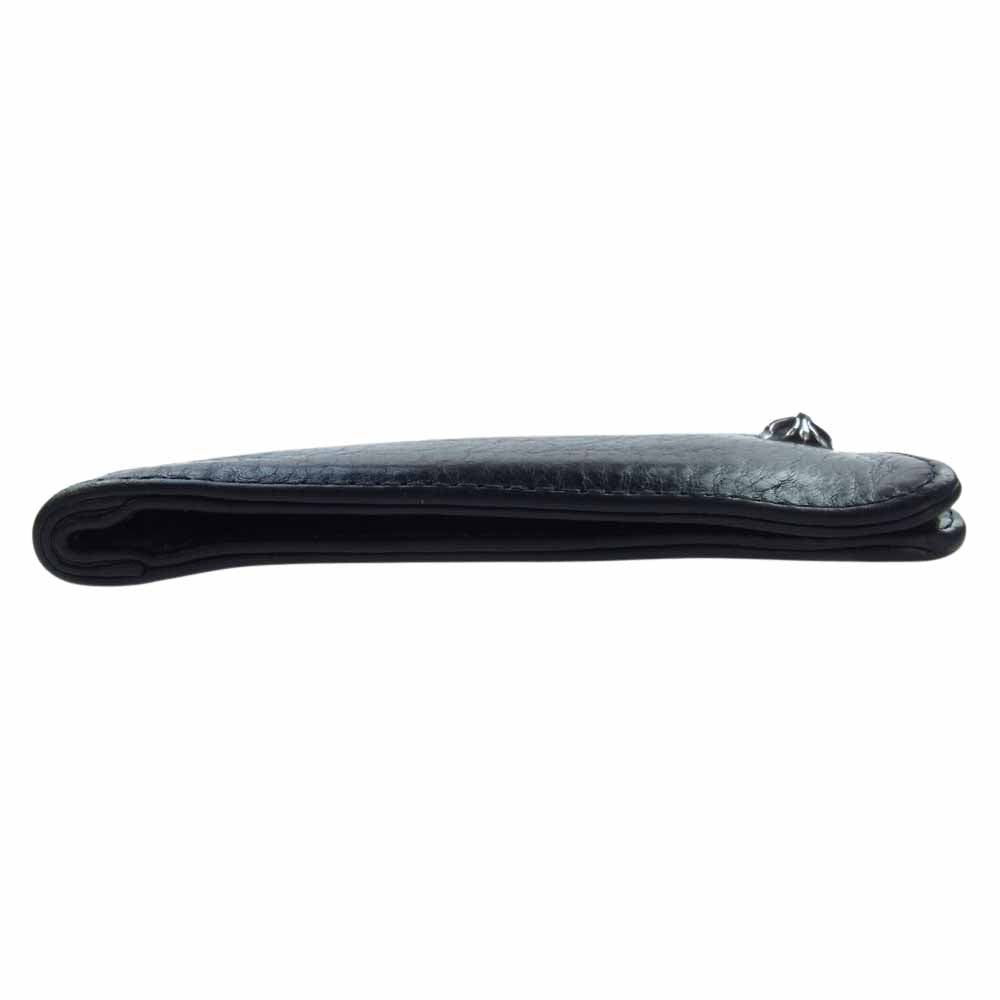 CHROME HEARTS クロムハーツ（原本無） 1SNP CROSS BALL WALLET 1スナップ クロスボール レザー ウォレット ブラック系【中古】