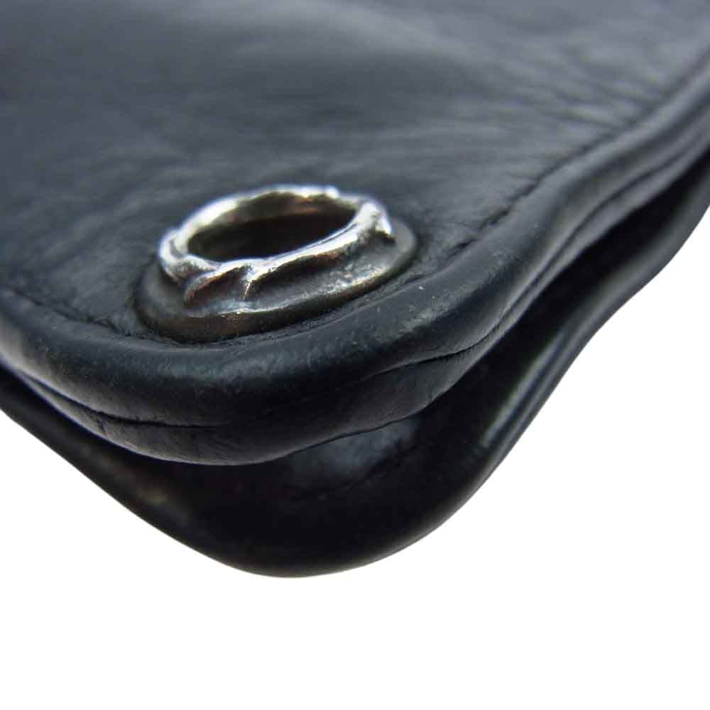 CHROME HEARTS クロムハーツ（原本無） 1SNP CROSS BALL WALLET 1スナップ クロスボール レザー ウォレット ブラック系【中古】