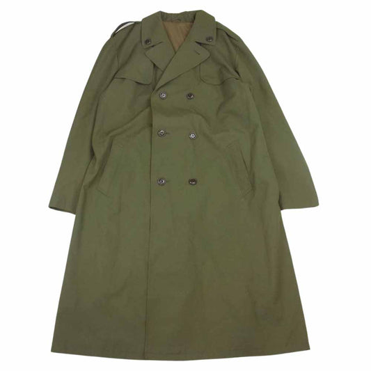 CZECH ARMY ロング ミリタリー トレンチ コート ボタン交換カスタム カーキ系【中古】