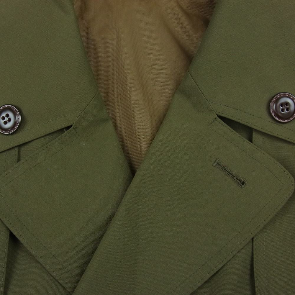 CZECH ARMY ロング ミリタリー トレンチ コート ボタン交換カスタム カーキ系【中古】
