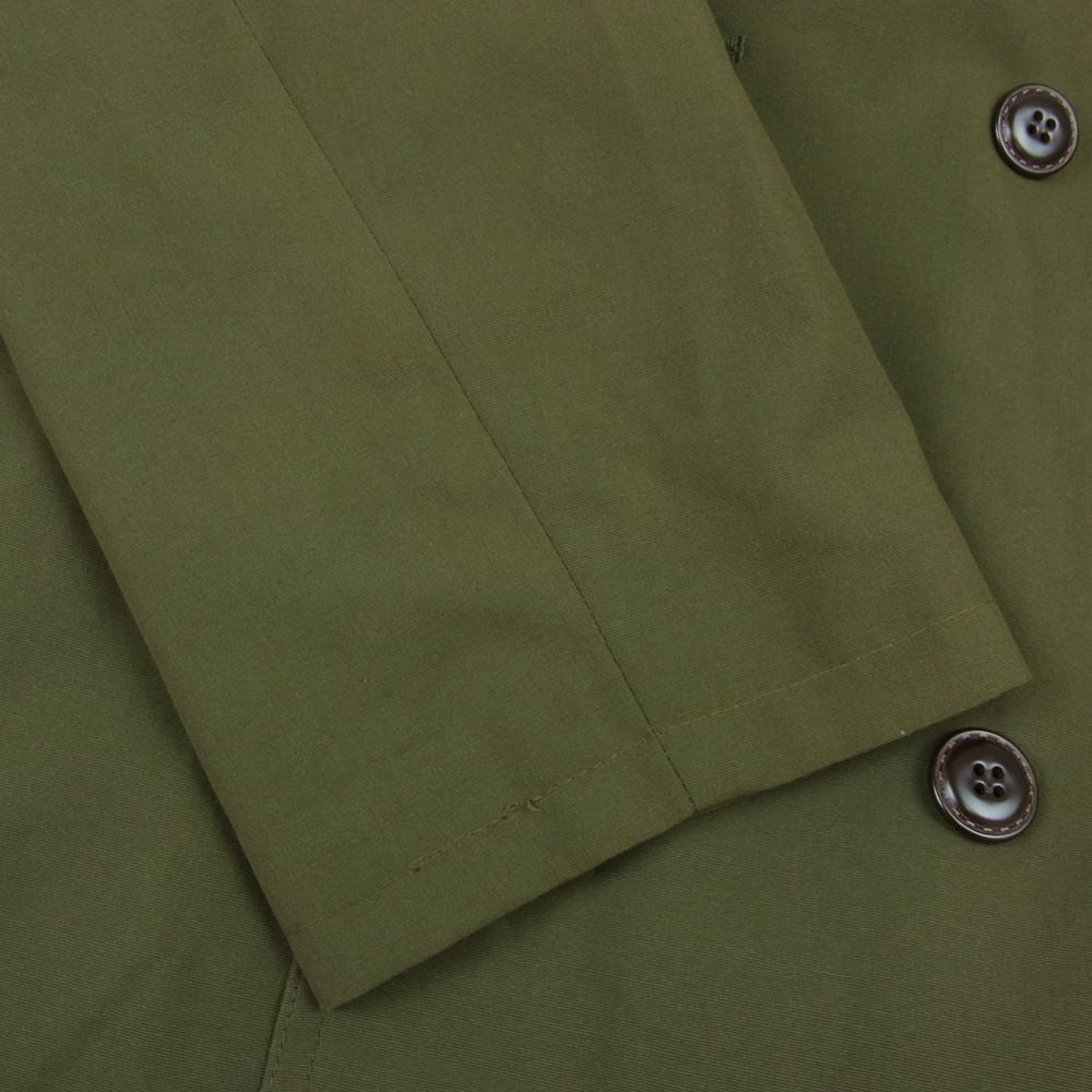 CZECH ARMY ロング ミリタリー トレンチ コート ボタン交換カスタム カーキ系【中古】