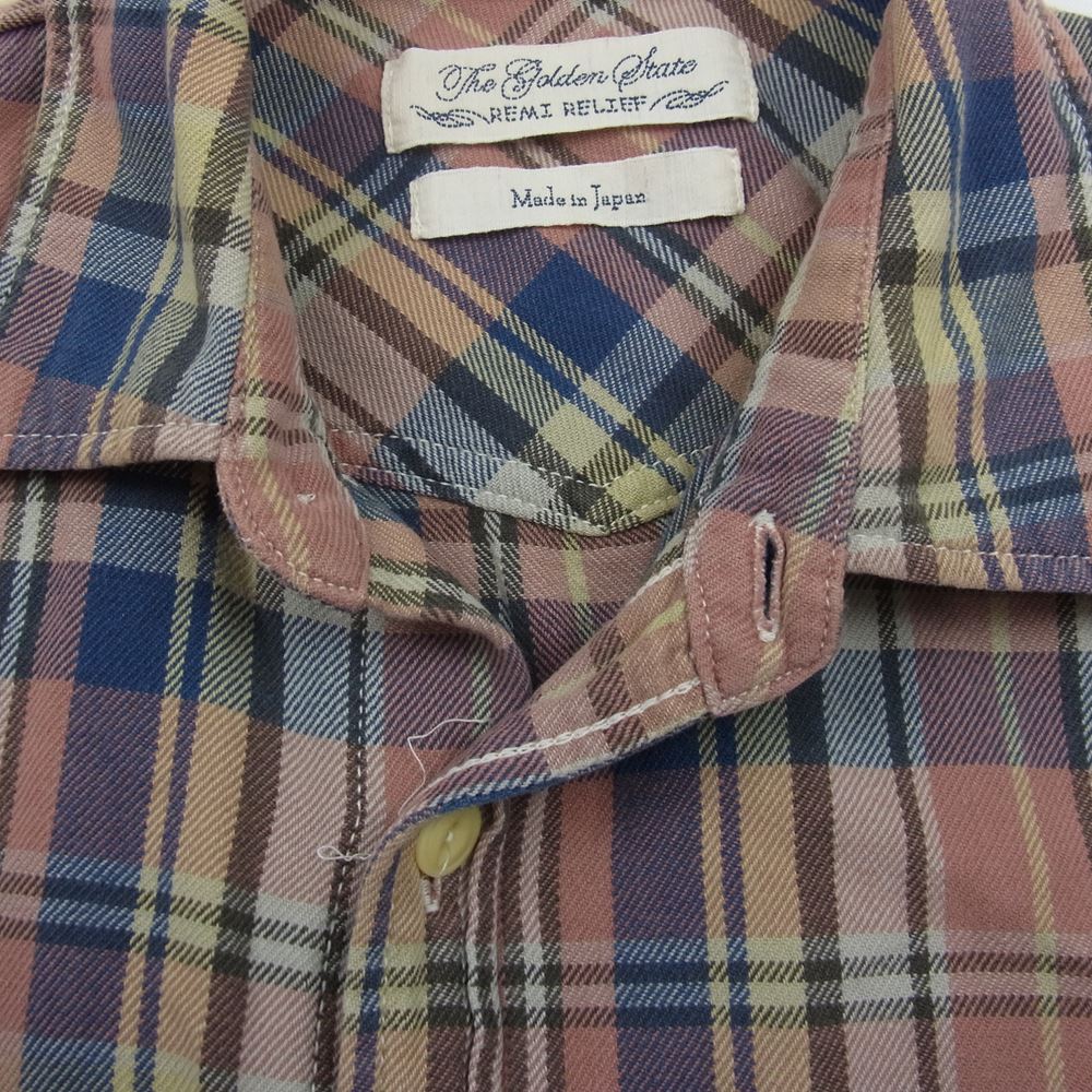REMI RELIEF レミレリーフ チェック 長袖 コットンネルシャツ マルチカラー系 L【中古】