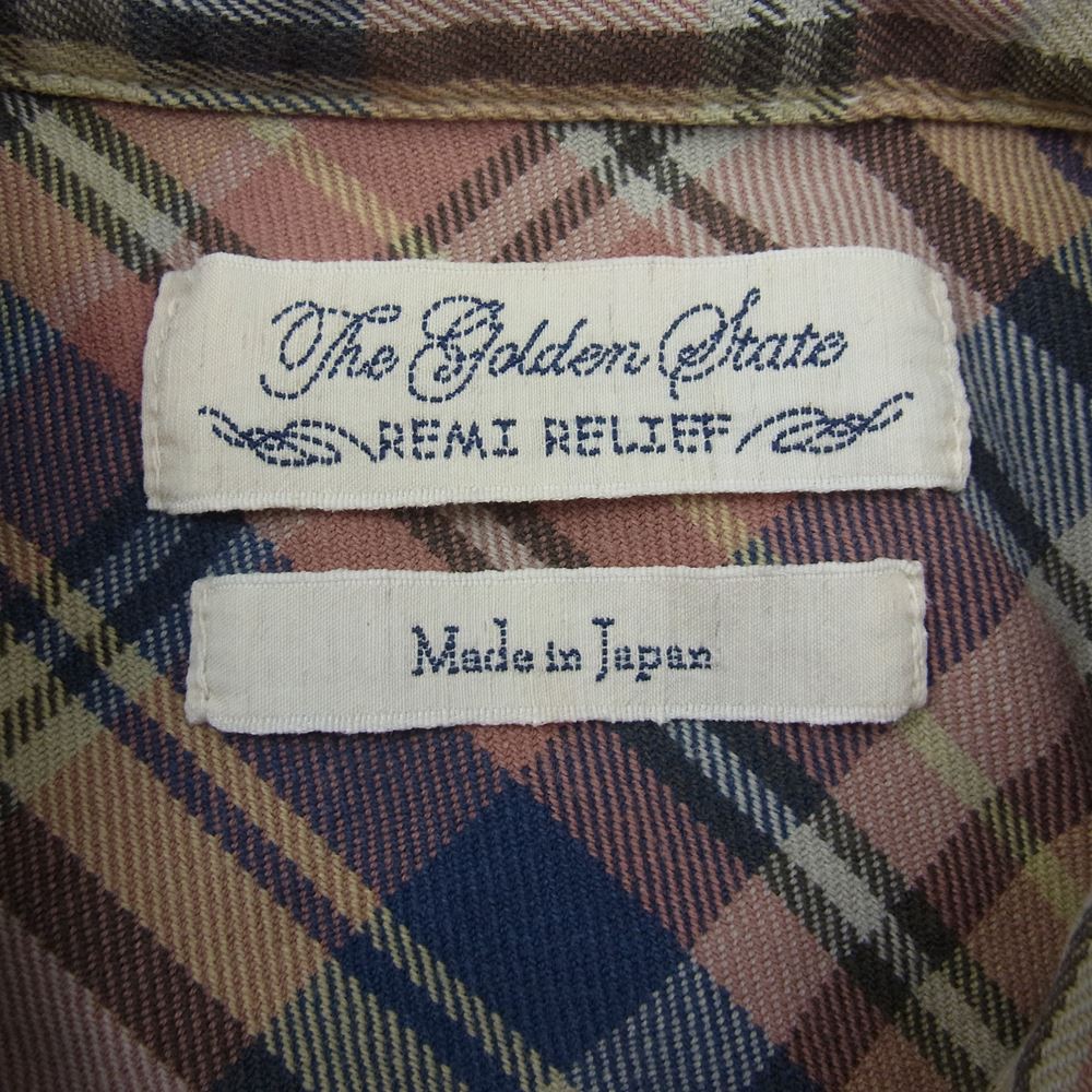 REMI RELIEF レミレリーフ チェック 長袖 コットンネルシャツ マルチカラー系 L【中古】