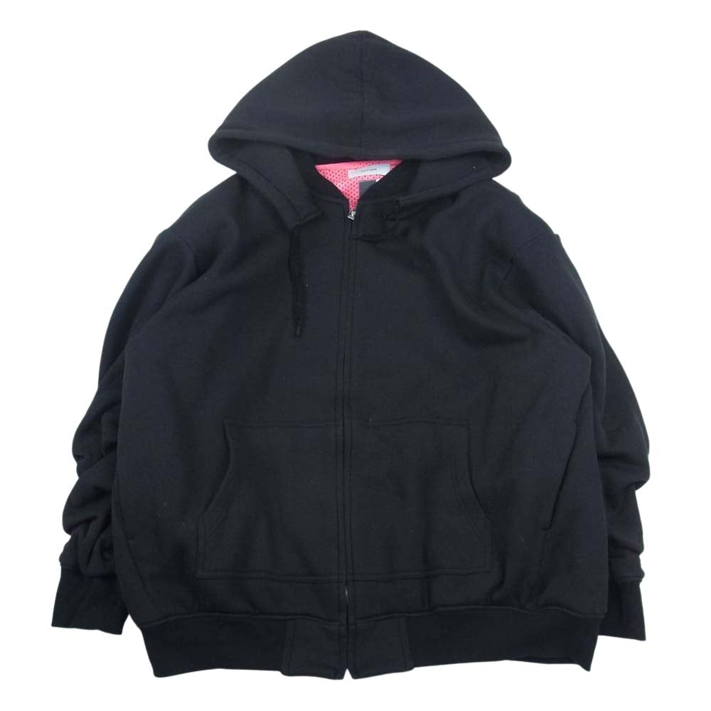 ファセッタズム 21AW CSW-SW-U01 SUPER BIG HOODIE 裏地メッシュ スーパー ビッグ オーバーサイズ ドローコード フルジップ フーディ パーカー ブラック系 00【中古】