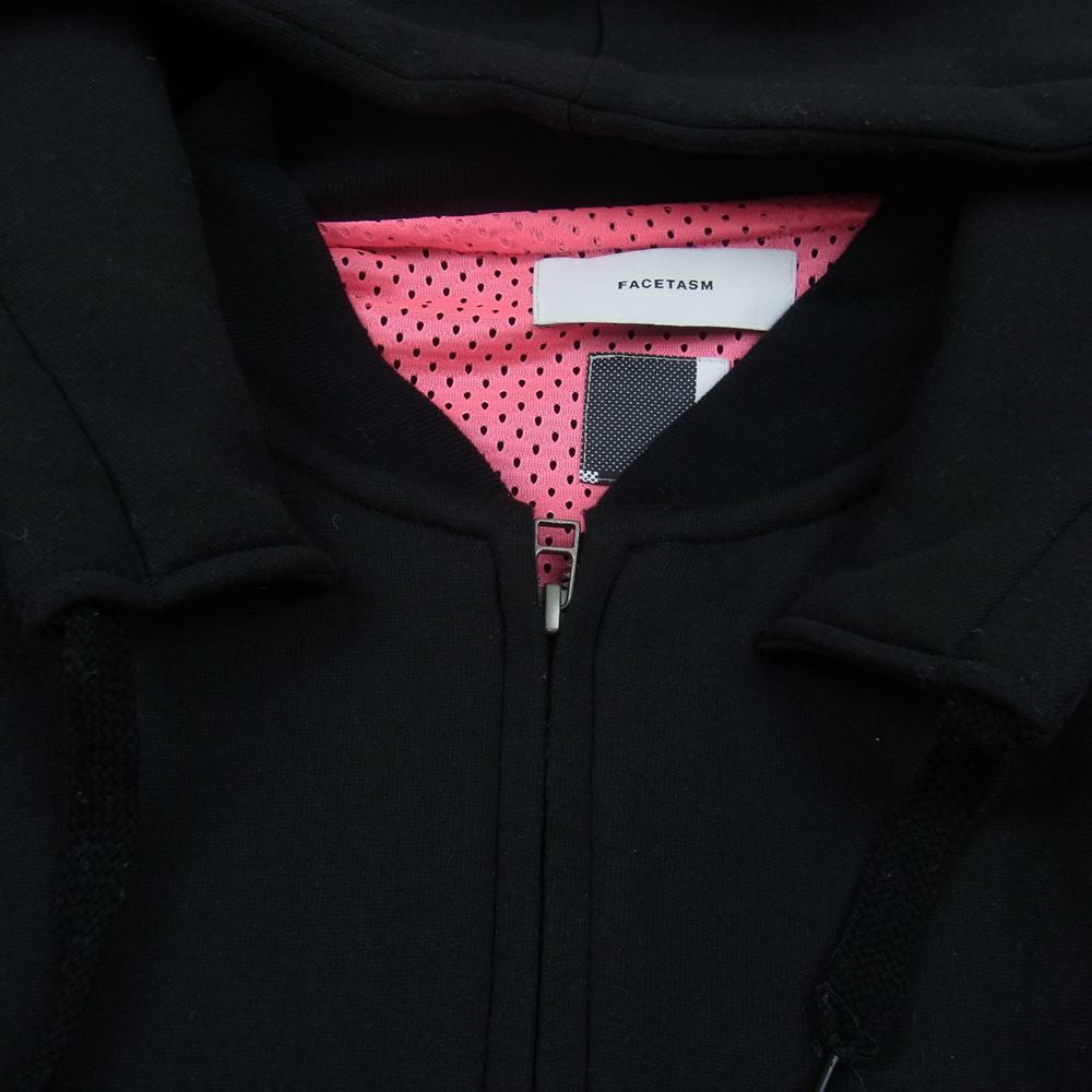 ファセッタズム 21AW CSW-SW-U01 SUPER BIG HOODIE 裏地メッシュ スーパー ビッグ オーバーサイズ ドローコード フルジップ フーディ パーカー ブラック系 00【中古】