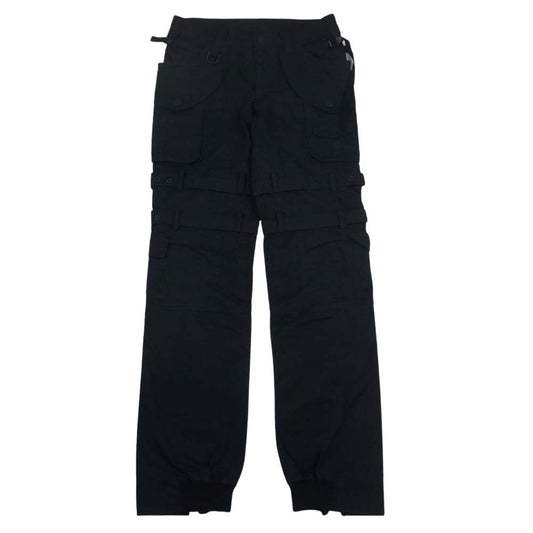 ROEN ロエン スカルボタン ボンテージ カーゴ パンツ ブラック系 28【中古】